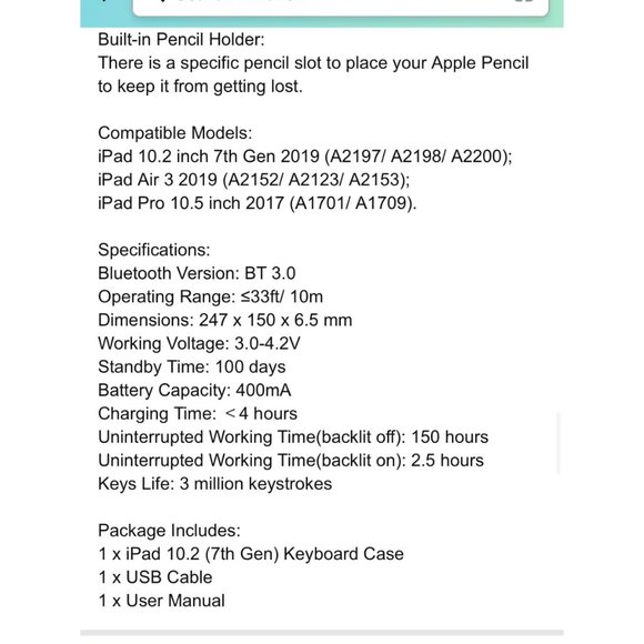 💰 5 FOR $40 / OMOTION IPAD KEYBOARD CASE MODEL KC002 (NEW) - Picture 8 of 15